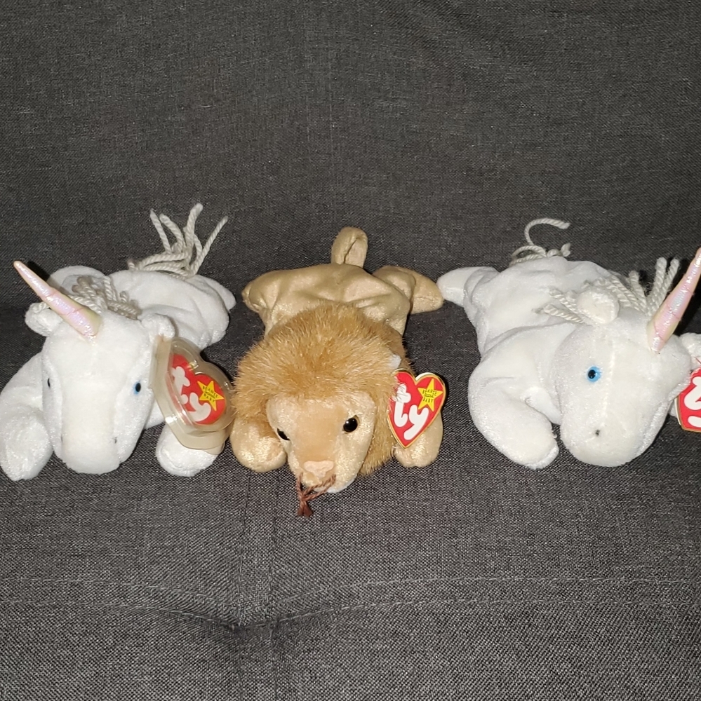 Unicorns and lion Ty Beanie Babies